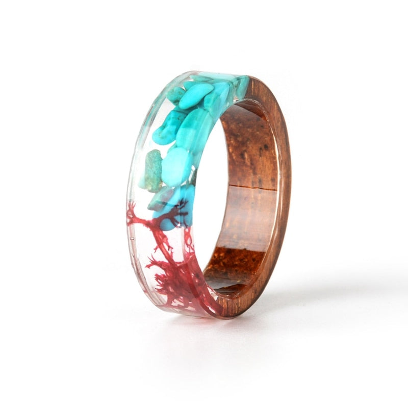 Handmade Dried Flower Epoxy Ring - Orchid Unique