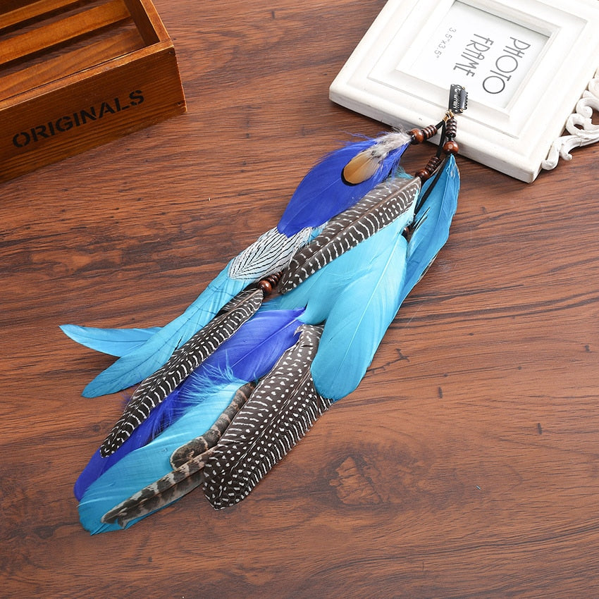 Levao Indian Festival Tassel Feather Hair Combs Hairpins for Women Hippie Headpiece Ethnic Head Band Hair Comb Clips Headwear - Orchid Unique
