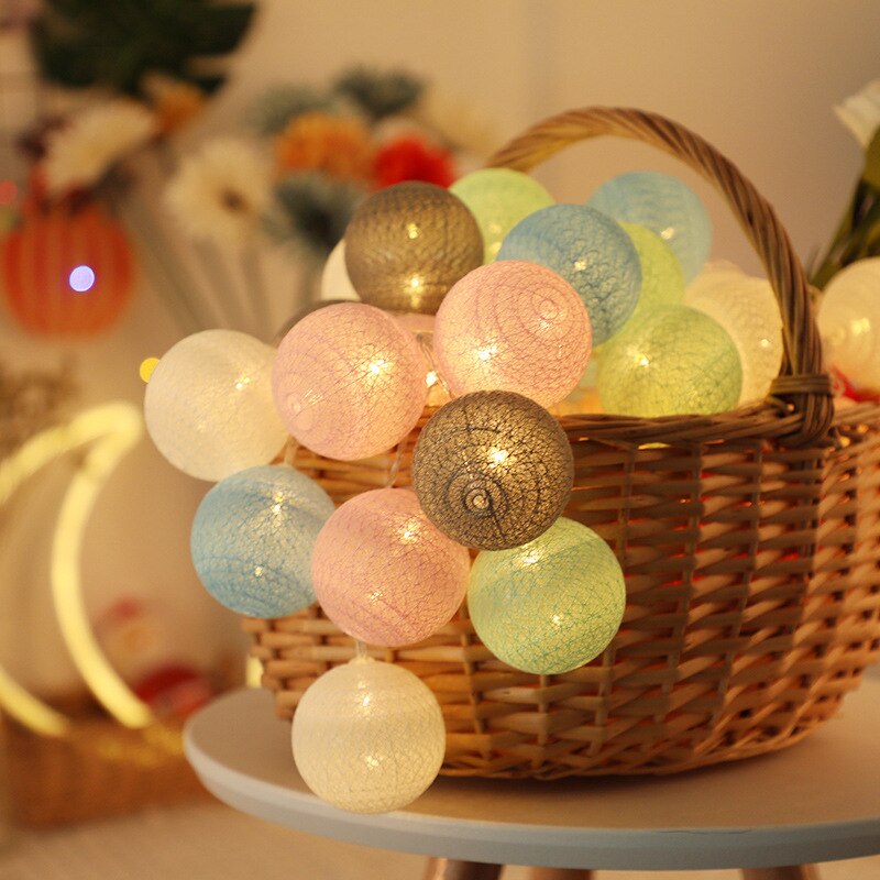 3M 20 LEDS Cotton Ball Garlands Fairy Lights - Orchid Unique