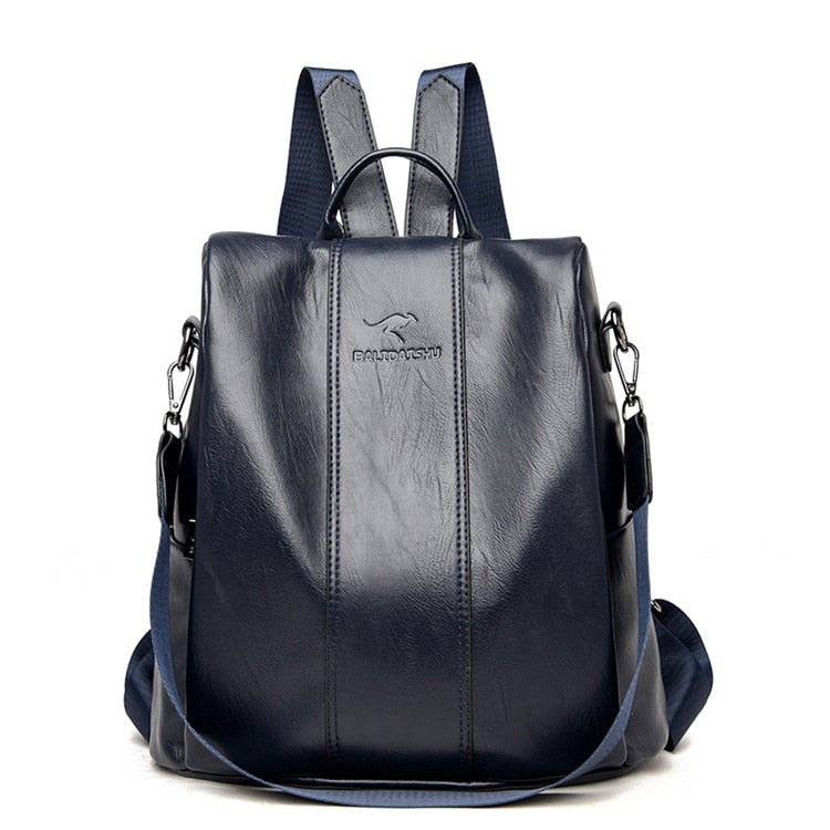 Anti-theft leather backpack - Orchid Unique