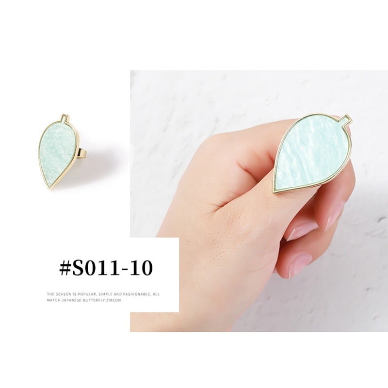 Resin Stone nail art Finger Ring - Orchid Unique
