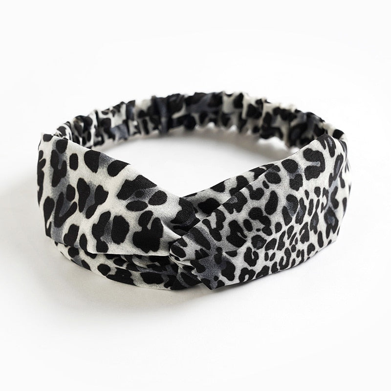 New print Knot Women Headband Vintage Hairband Girls Headwear Leopard Headband Hair Accessories dress Gift hair ties scrunchie - Orchid Unique