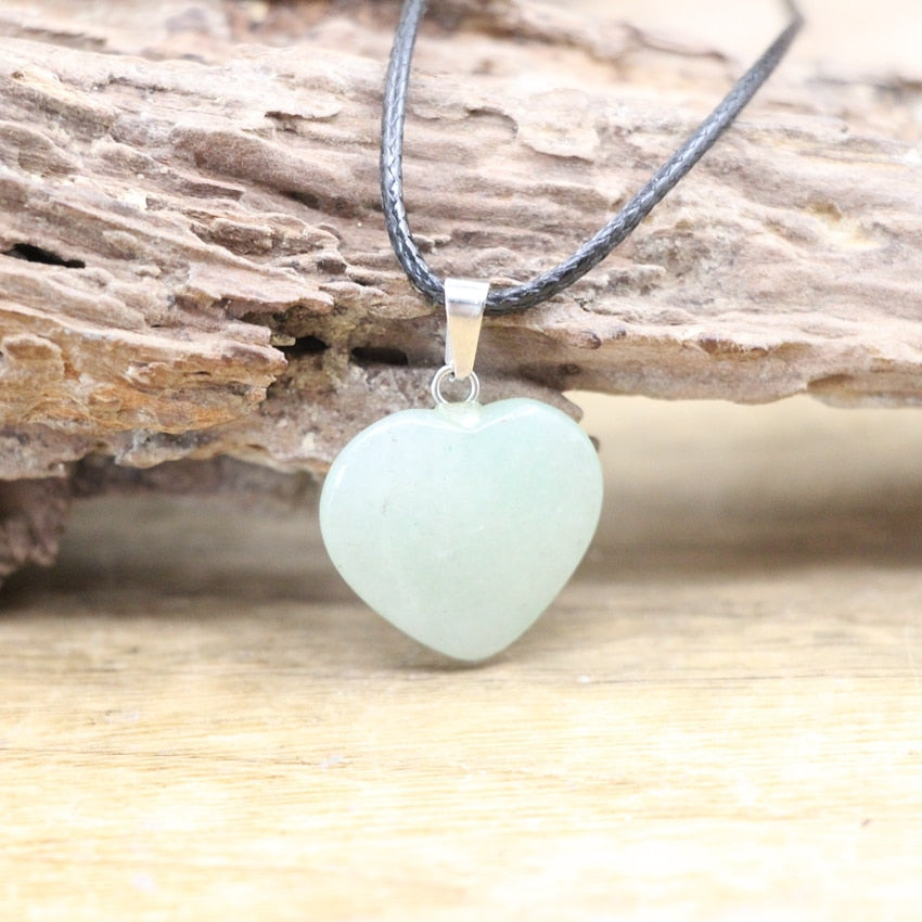 Natural Agates Quartz Heart Shape Pendant - Orchid Unique