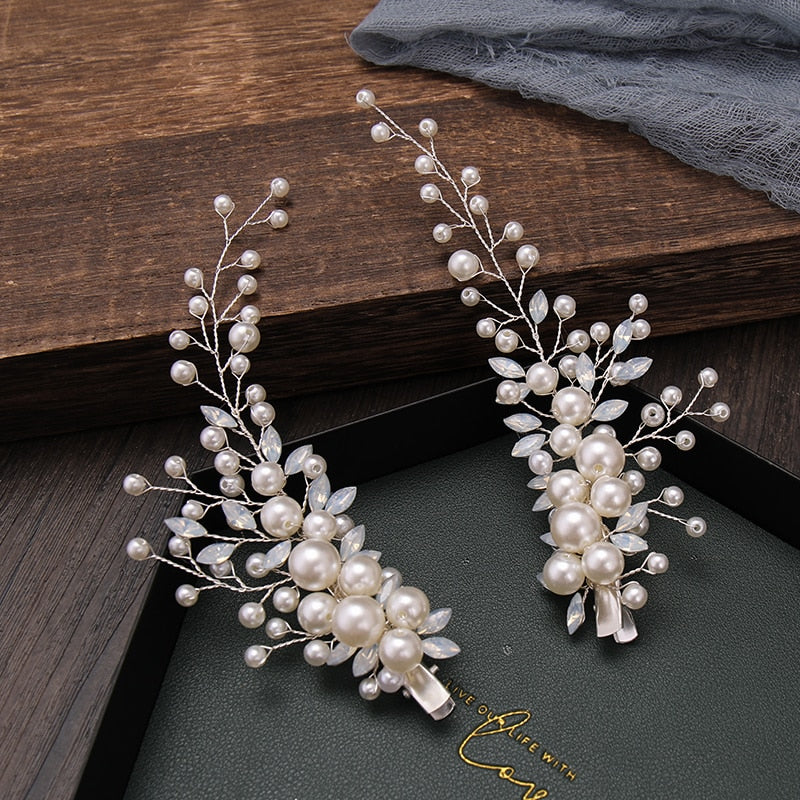 Rhinestone Pearl Hair Clip - Orchid Unique