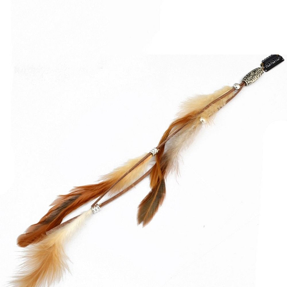 Fashionable Boho Feather Headband - Orchid Unique