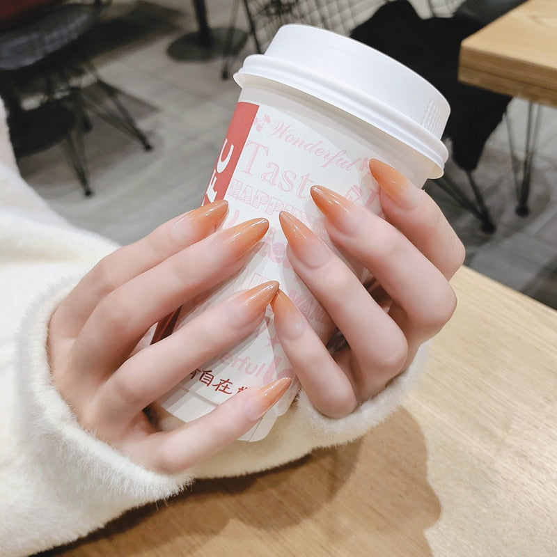 Mid-length Stiletto Nail Tips - Orchid Unique