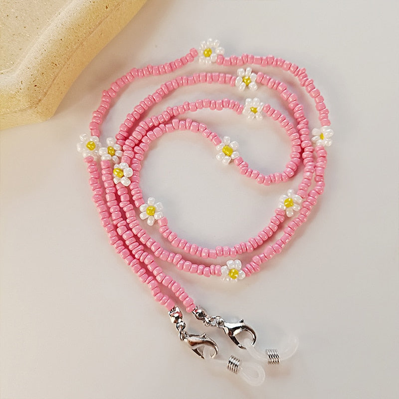 Mixed Color Beads Mask Strap - Orchid Unique