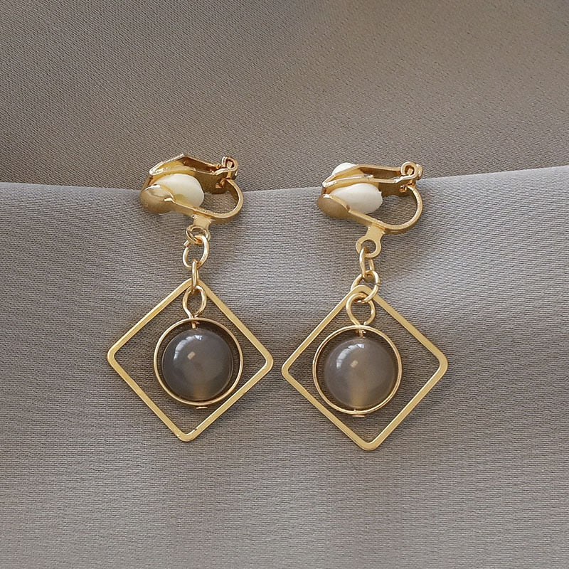 Cute Handmade pearl clip on Earrings - Orchid Unique