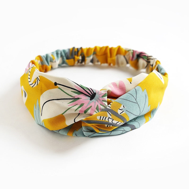 New print Knot Women Headband Vintage Hairband Girls Headwear Leopard Headband Hair Accessories dress Gift hair ties scrunchie - Orchid Unique