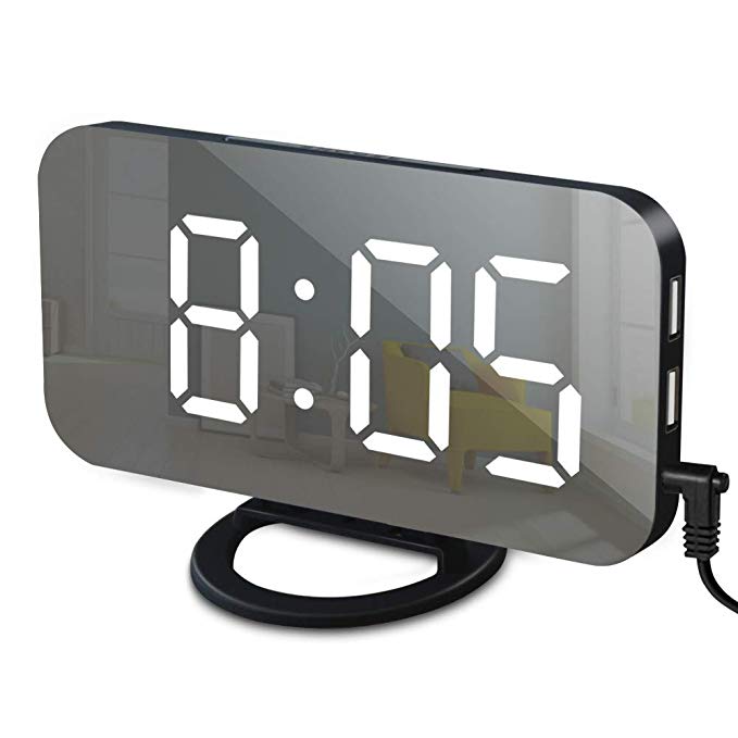 Digital Mirror LED Alarm Clock - Orchid Unique
