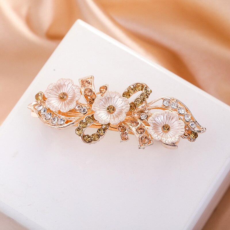Crystalline rhinestone hairpin - Orchid Unique