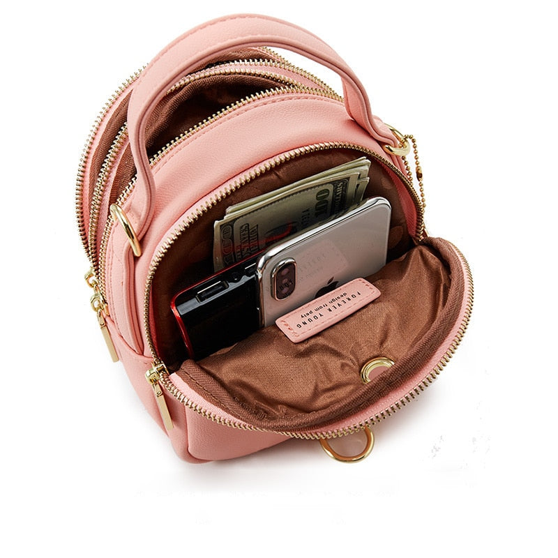 Leather Mini Backpack Purse - Orchid Unique