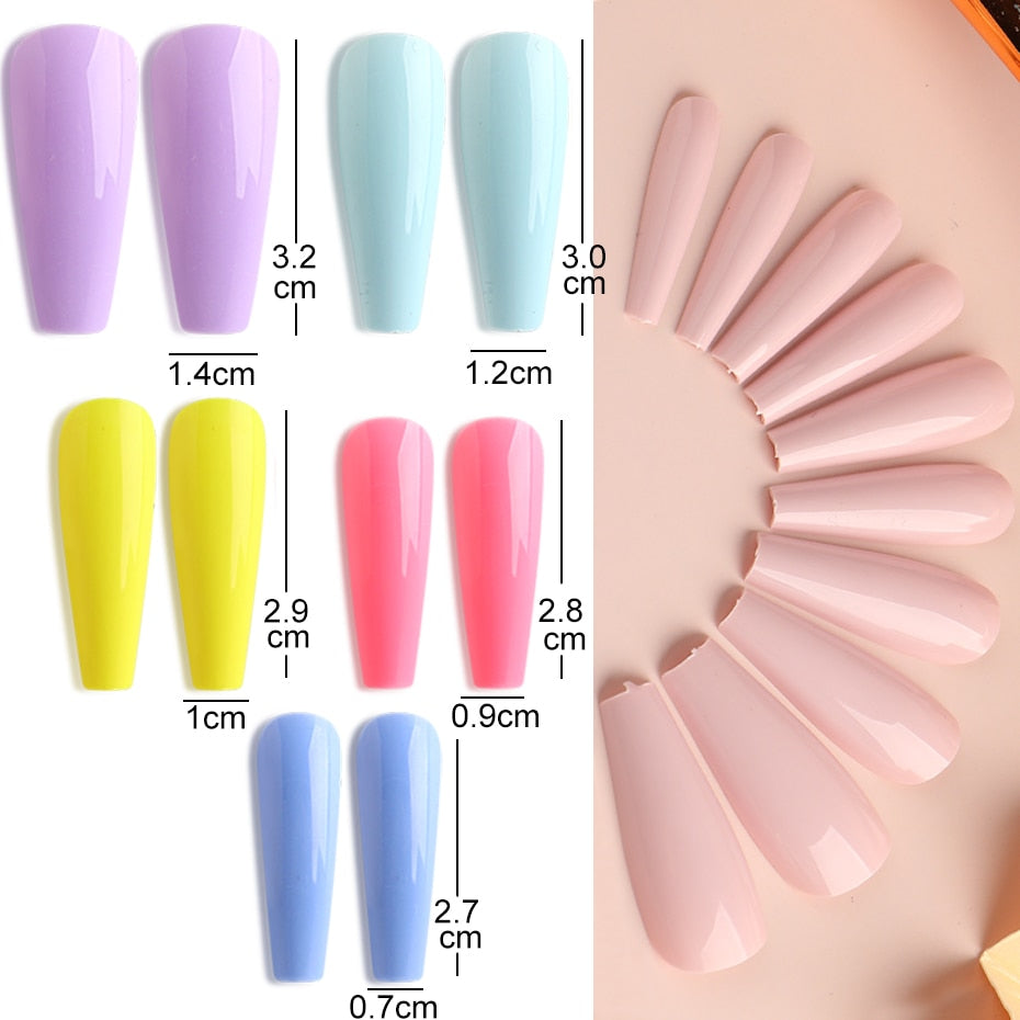 False Nails Coffin Extension Forms - Orchid Unique