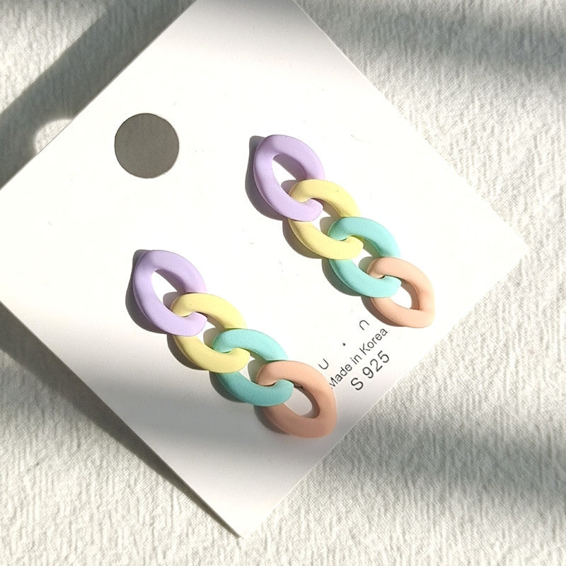 Candy Color Acrylic Earrings - Orchid Unique