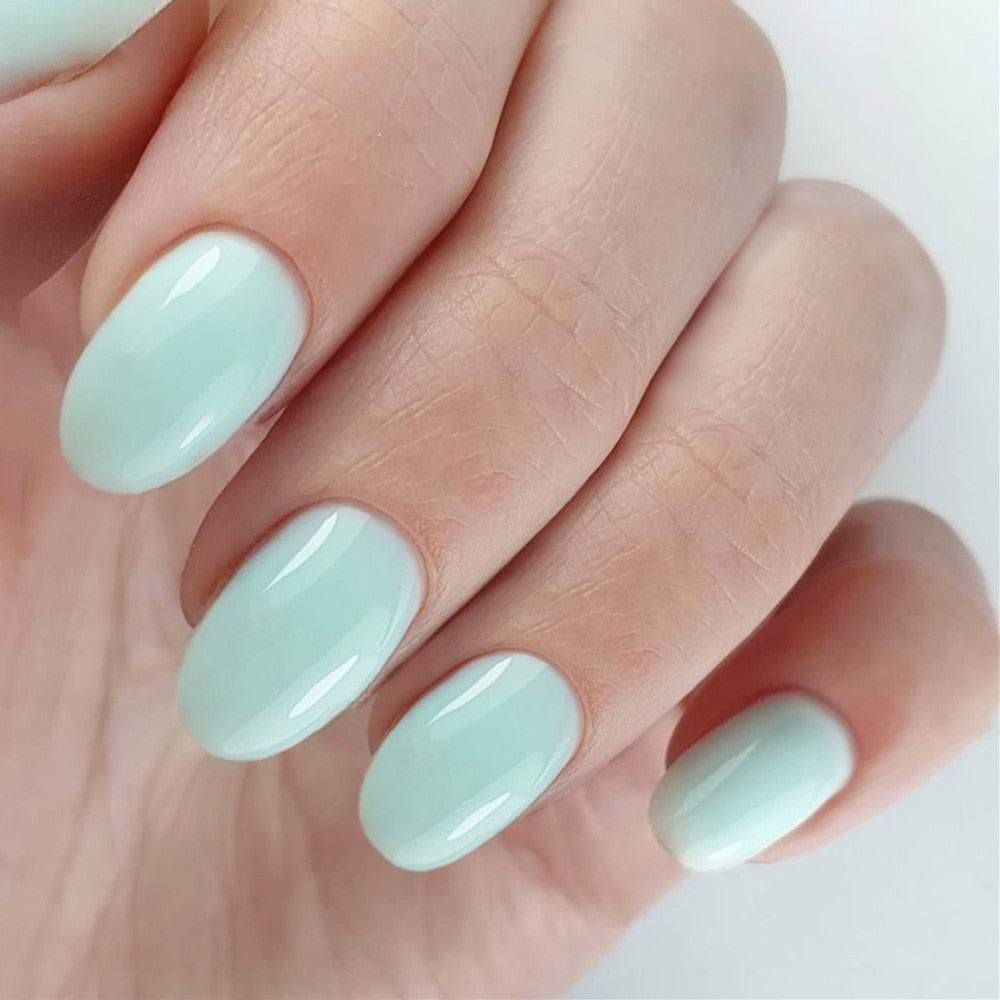 Shiny Short Fake Nails - Orchid Unique