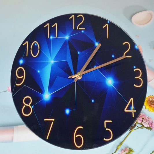 Moonlight And Stars Wall Clock - Orchid Unique