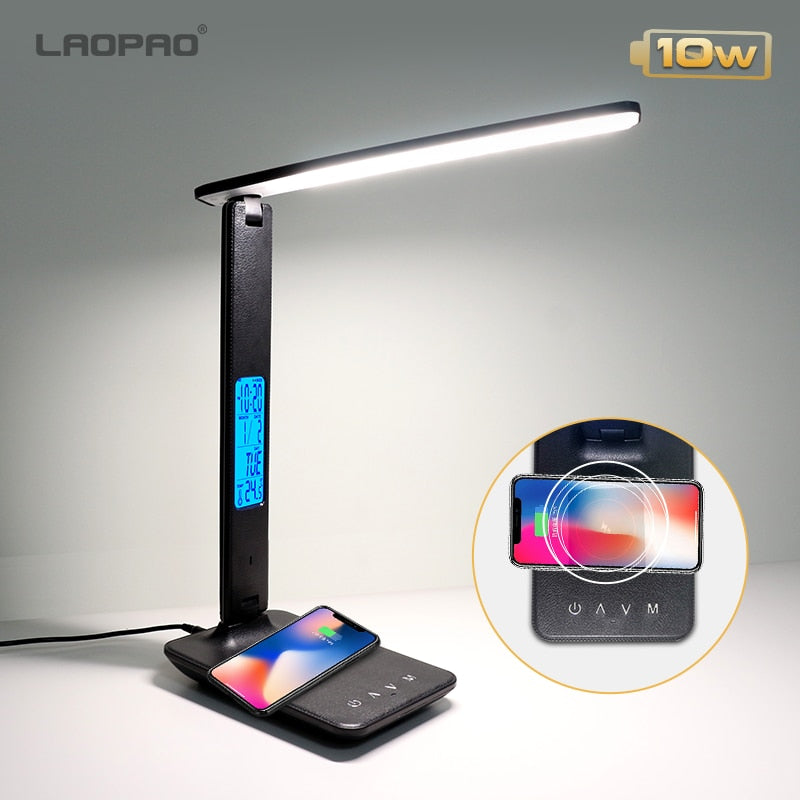 LAOPAO 10W QI Wireless Charging LED Desk Lamp - Orchid Unique