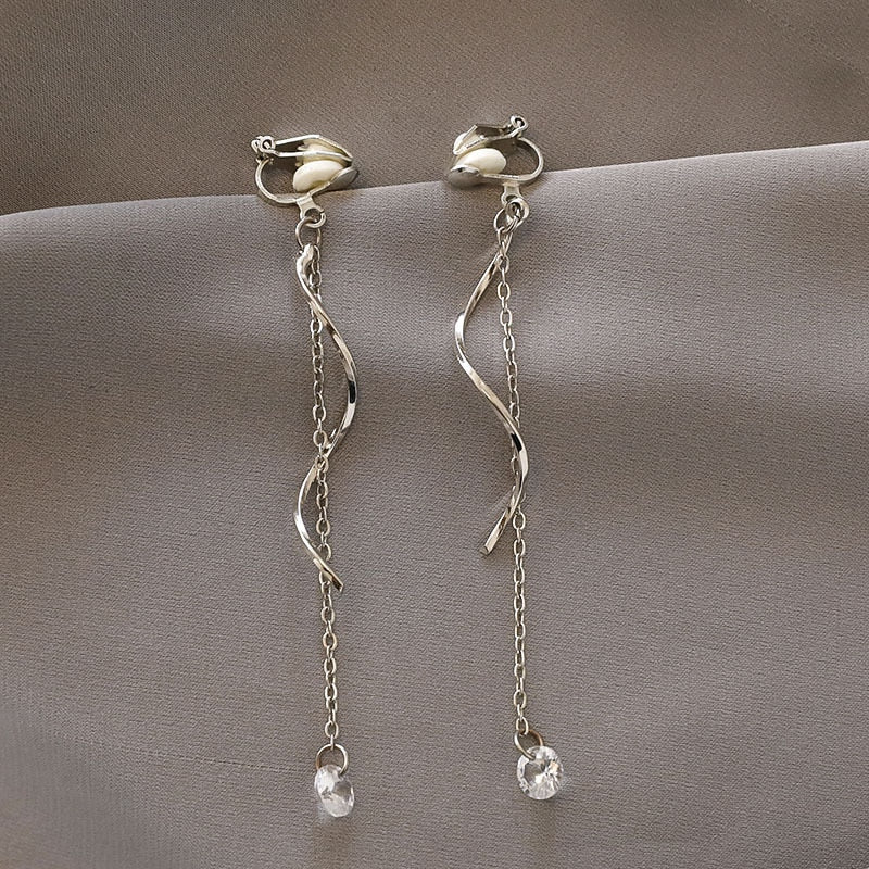 Cute Handmade pearl clip on Earrings - Orchid Unique
