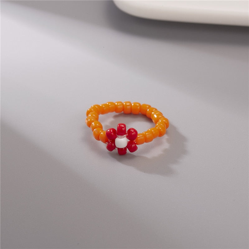 Colorful Bohemia Handmade Flower Ring - Orchid Unique