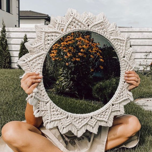 BOHO Macrame Decorative Wall Mirror - Orchid Unique