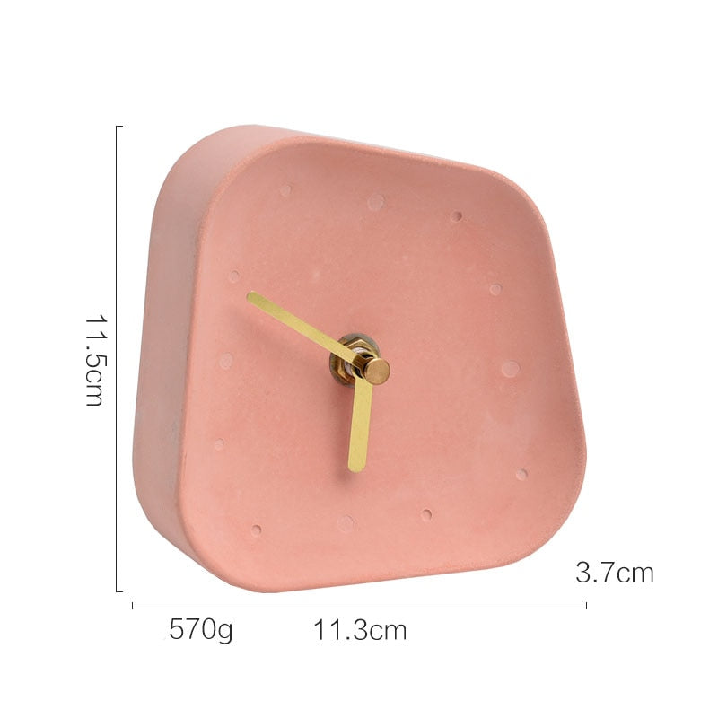 Geometry Shaped Cement Table Clock - Orchid Unique