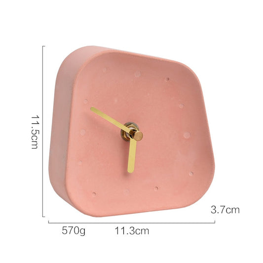 Geometry Shaped Cement Table Clock - Orchid Unique