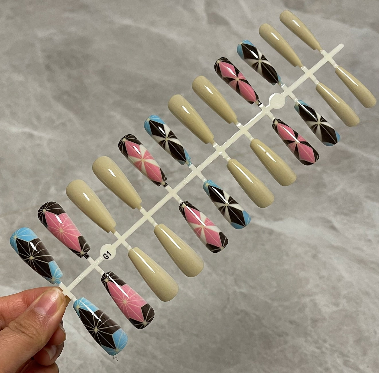 Long False Nails Tips - Orchid Unique