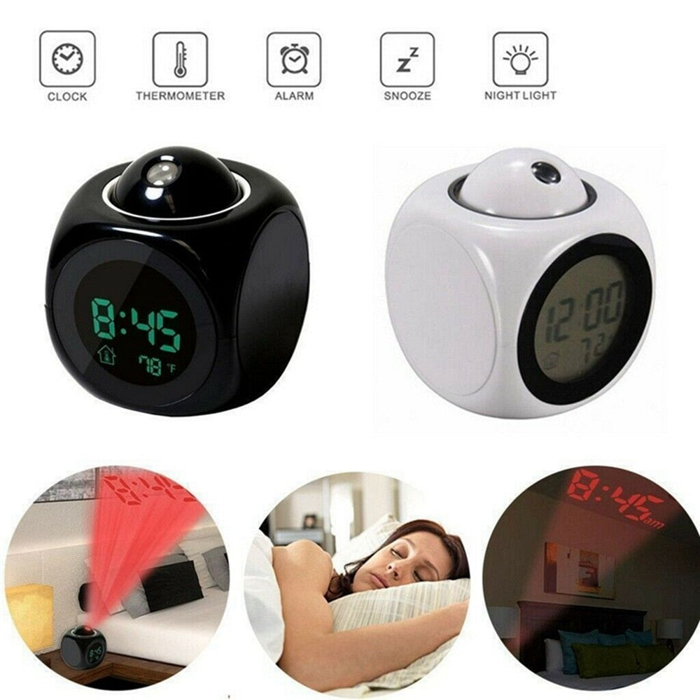 LCD Creative Projector Digital Alarm Clock - Orchid Unique