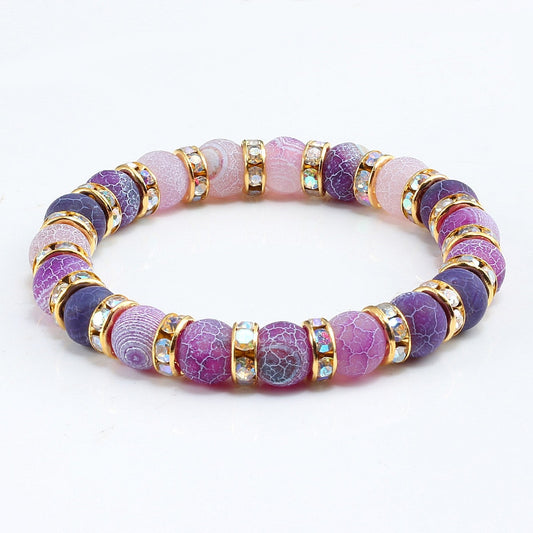 Classic Purple Crystal Beaded Chakra Bracelet - Orchid Unique