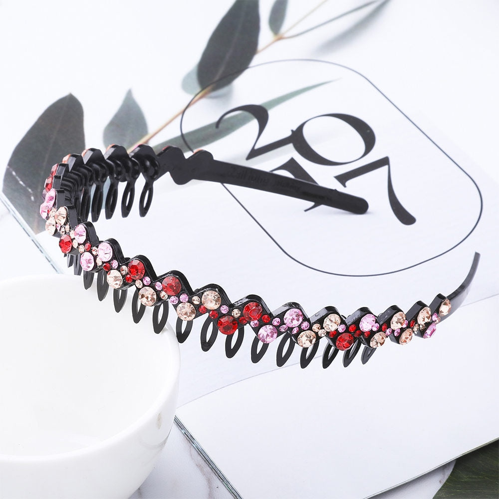 Hairbands Bezel Colorful Rhinestone - Orchid Unique
