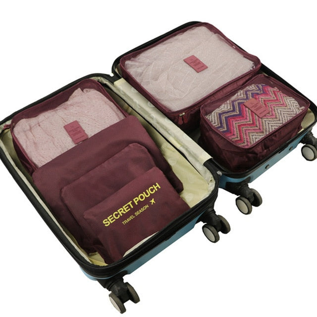 6Pcs set Organizer Travel Bags - Orchid Unique