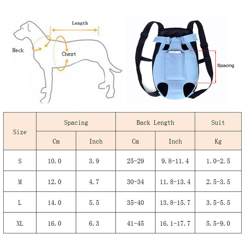 Denim Pet Dog Backpack - Orchid Unique