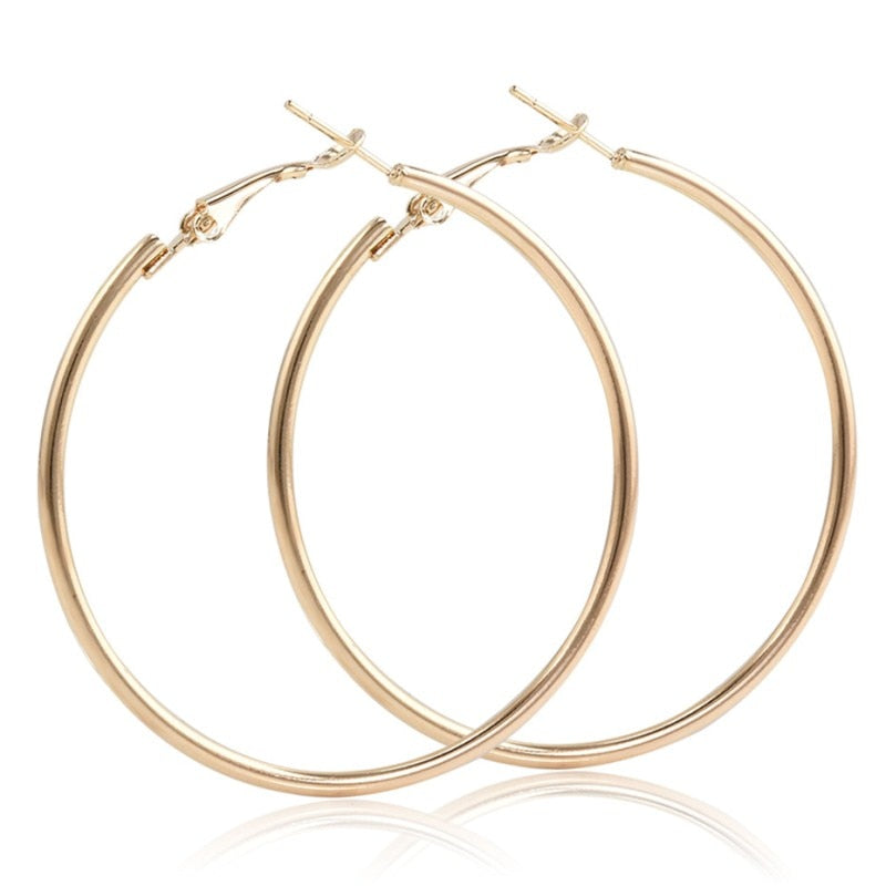Big Circle Smooth Earrings - Orchid Unique