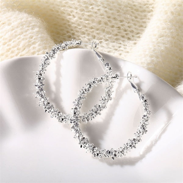 TRENDY Big Circle Round Hoop Earrings - Orchid Unique