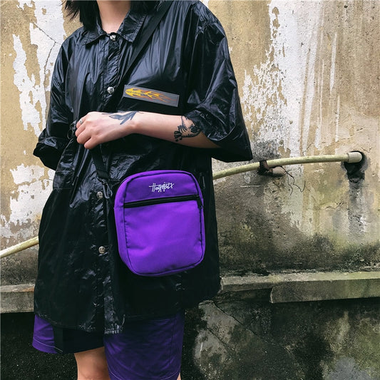 Casual Simple Messenger Bag Hip Hop Style - Orchid Unique