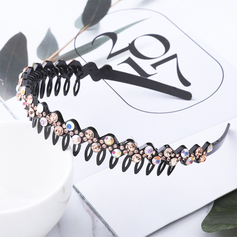 Hairbands Bezel Colorful Rhinestone - Orchid Unique