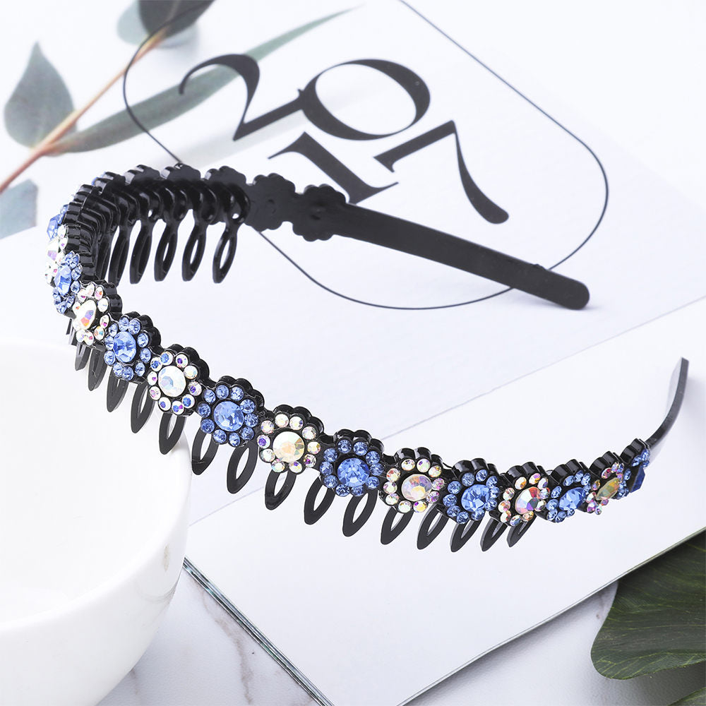 Hairbands Bezel Colorful Rhinestone - Orchid Unique