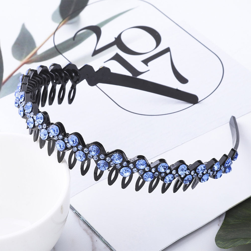 Hairbands Bezel Colorful Rhinestone - Orchid Unique