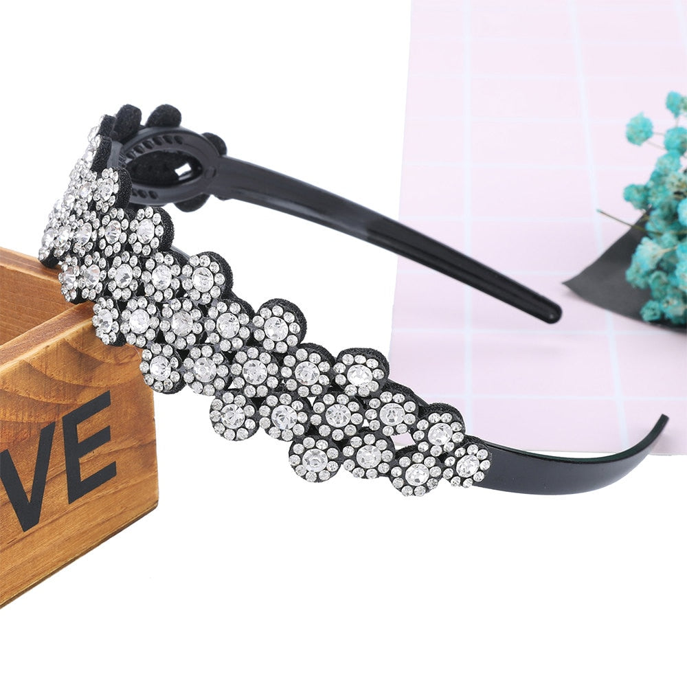 Hairbands Bezel Colorful Rhinestone - Orchid Unique