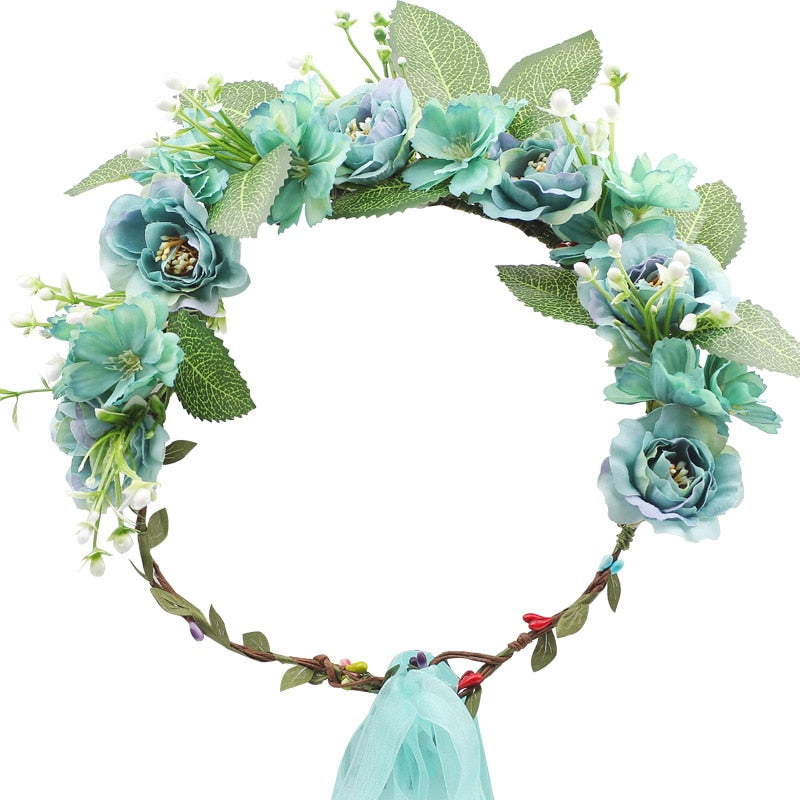 Rustic Bridesmaid Hair Flower Headbands Wedding Hair Accessories Bridal Flower Crown Headpieces Bridal Flower Girls Garland - Orchid Unique