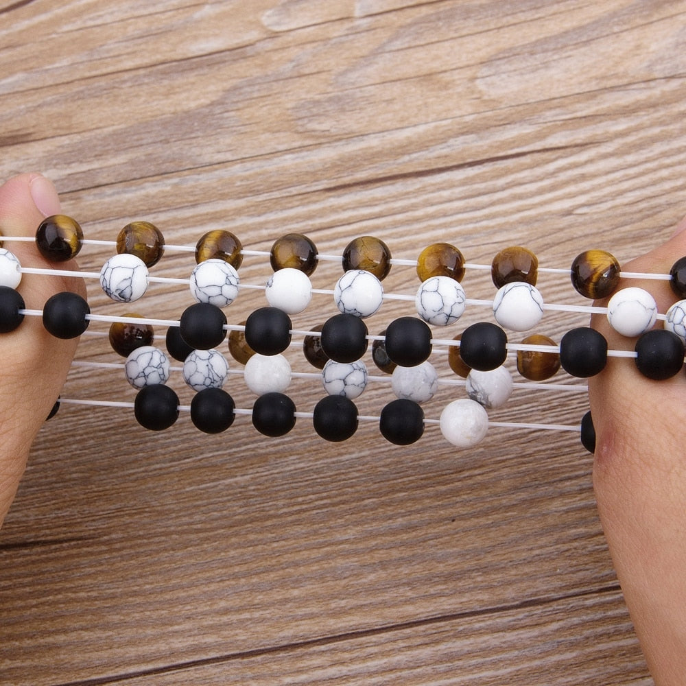 Custom Natural Stone Bead Bracelet - Orchid Unique