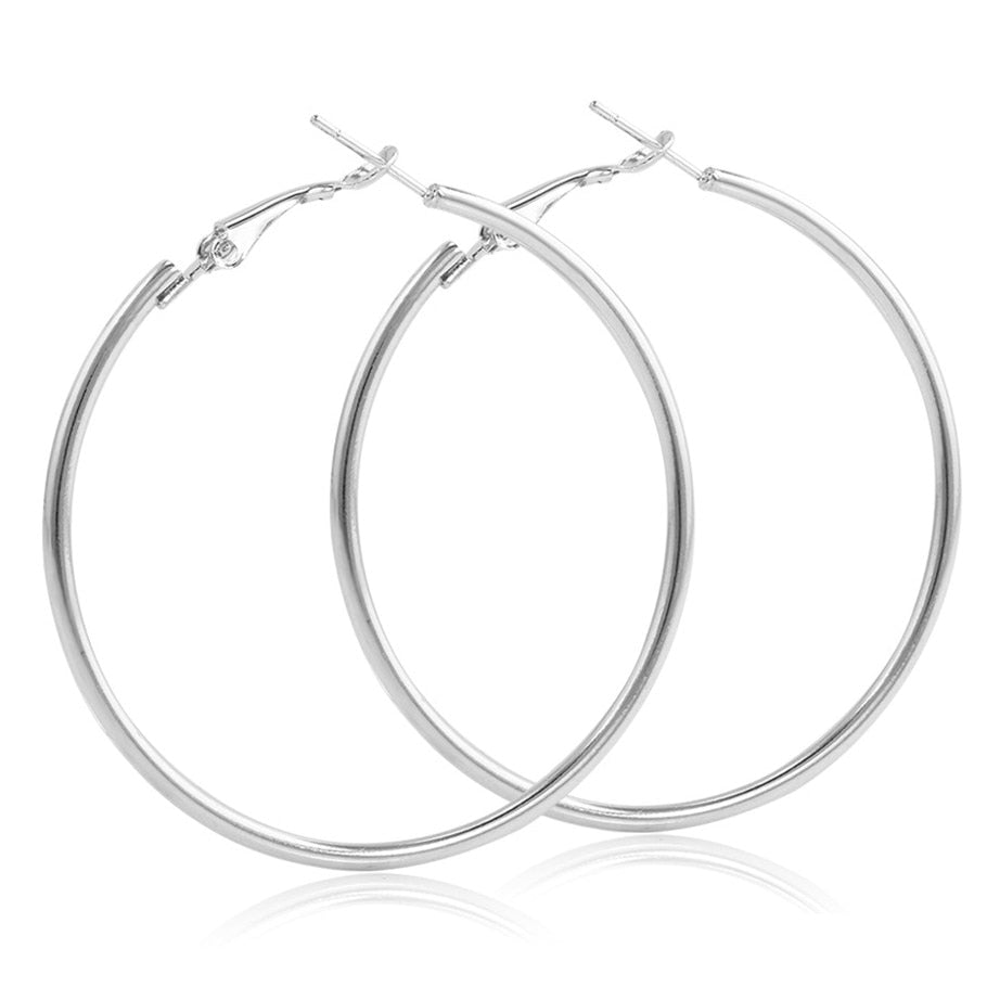 Big Circle Smooth Earrings - Orchid Unique