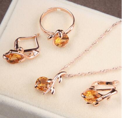 TRENDY jewelry sets bridal gold color,crystal - Orchid Unique