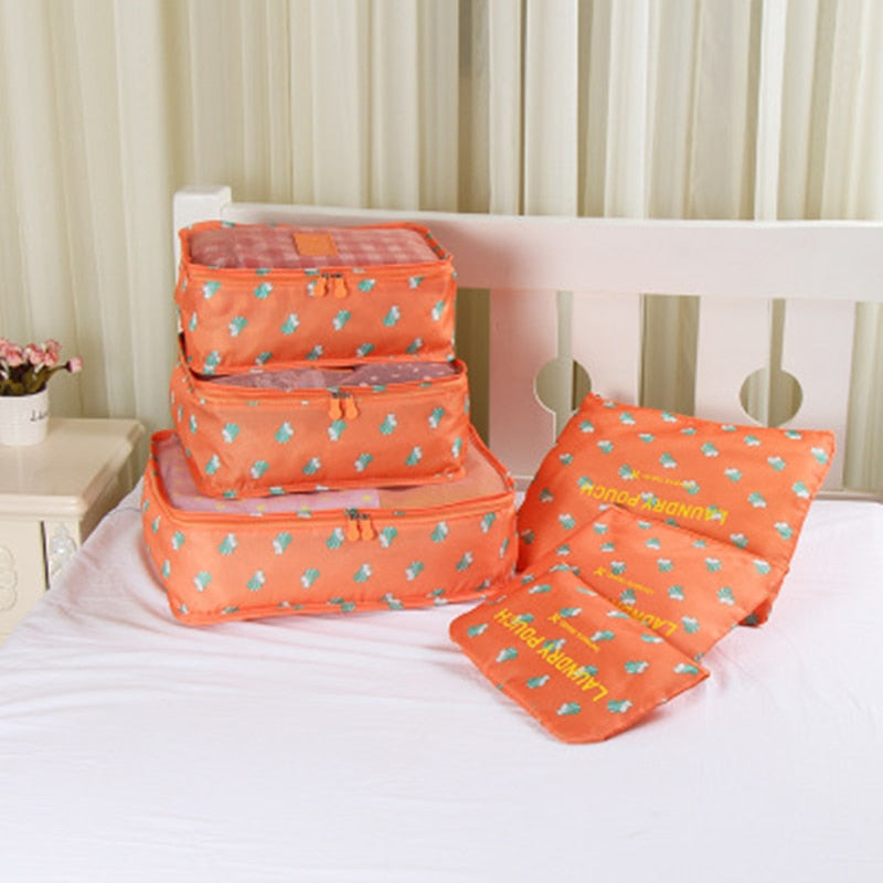 6Pcs set Organizer Travel Bags - Orchid Unique