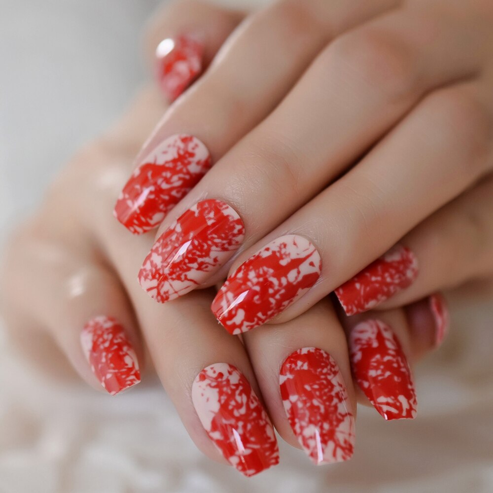 French Ballerina Coffin False Nails - Orchid Unique