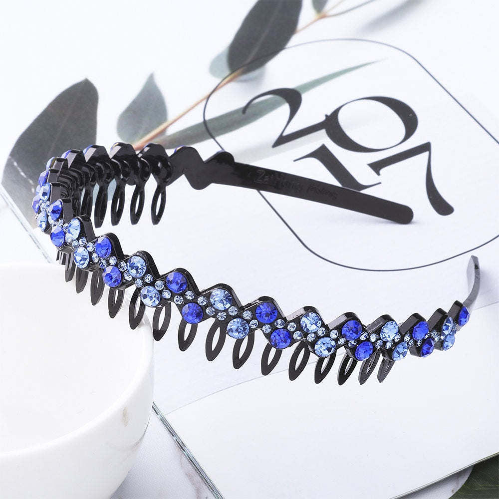 Hairbands Bezel Colorful Rhinestone - Orchid Unique