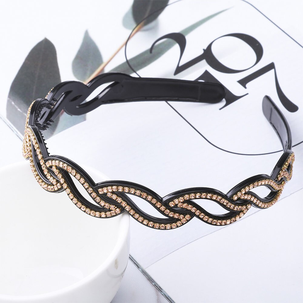 Hairbands Bezel Colorful Rhinestone - Orchid Unique