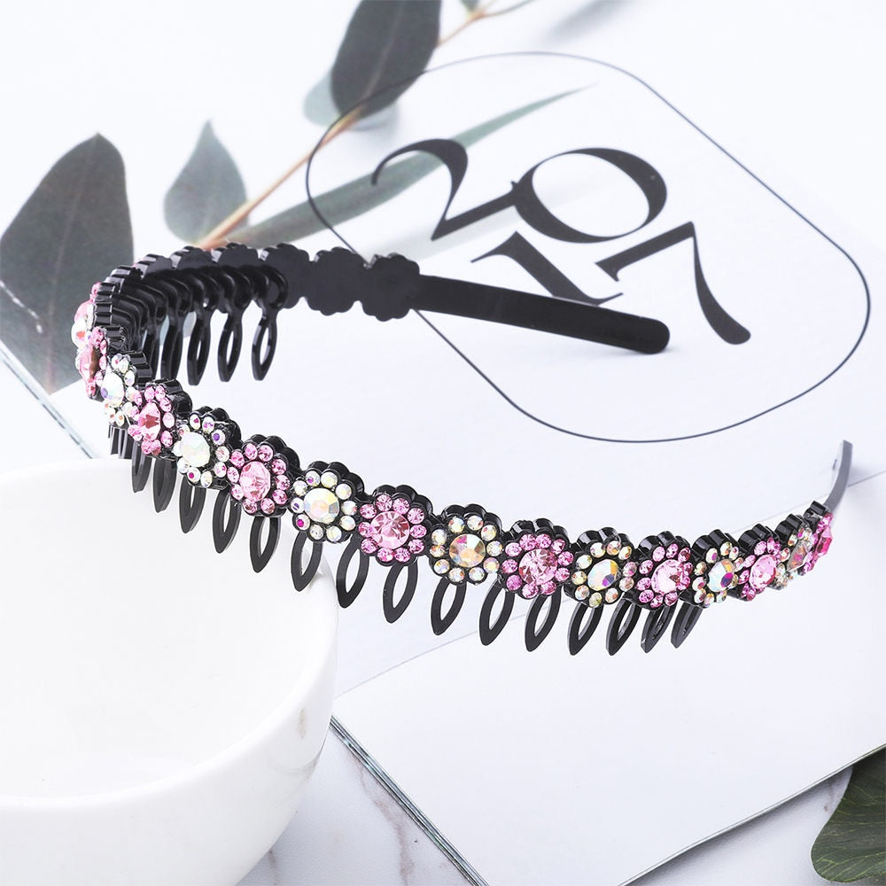 Hairbands Bezel Colorful Rhinestone - Orchid Unique