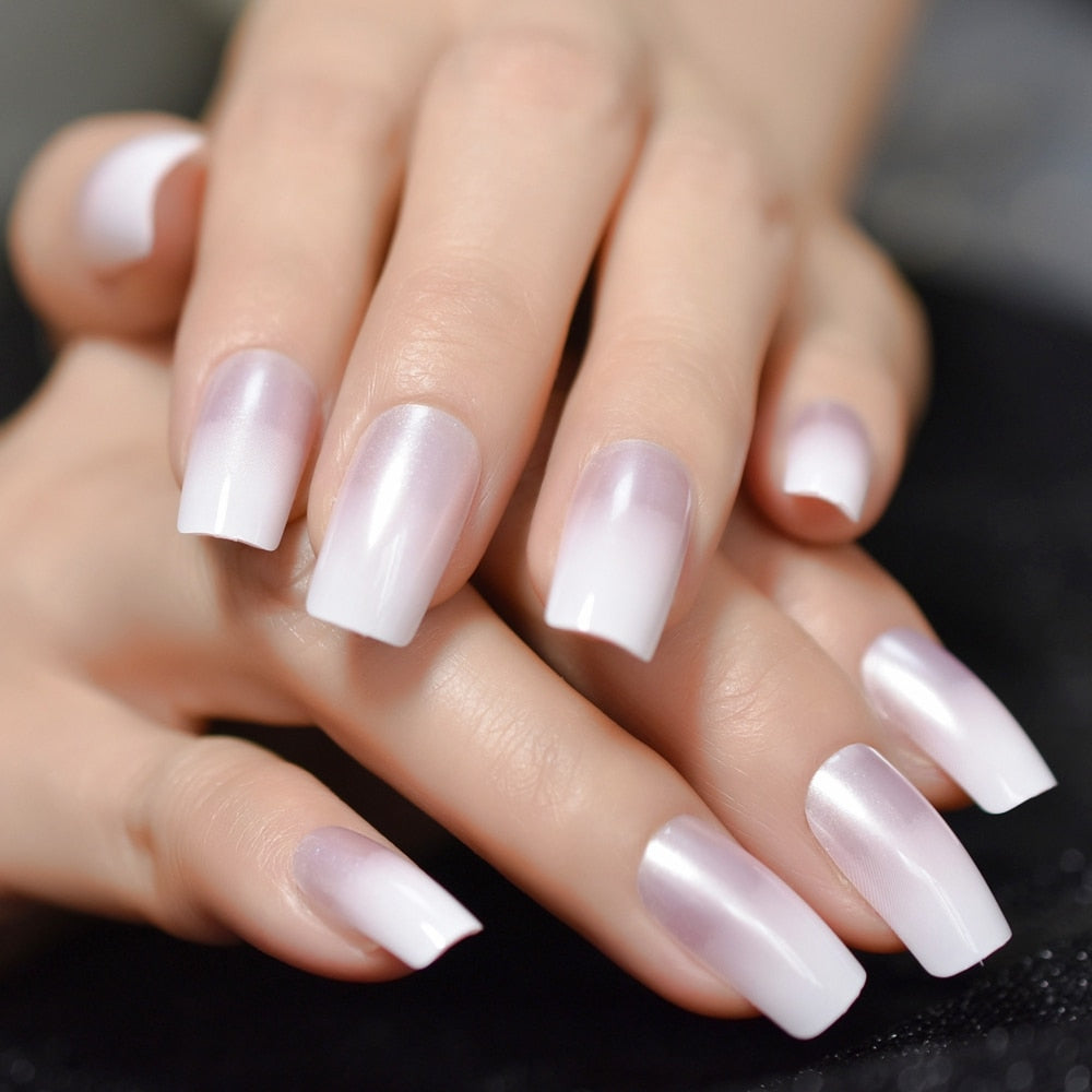 French Ballerina Coffin False Nails - Orchid Unique