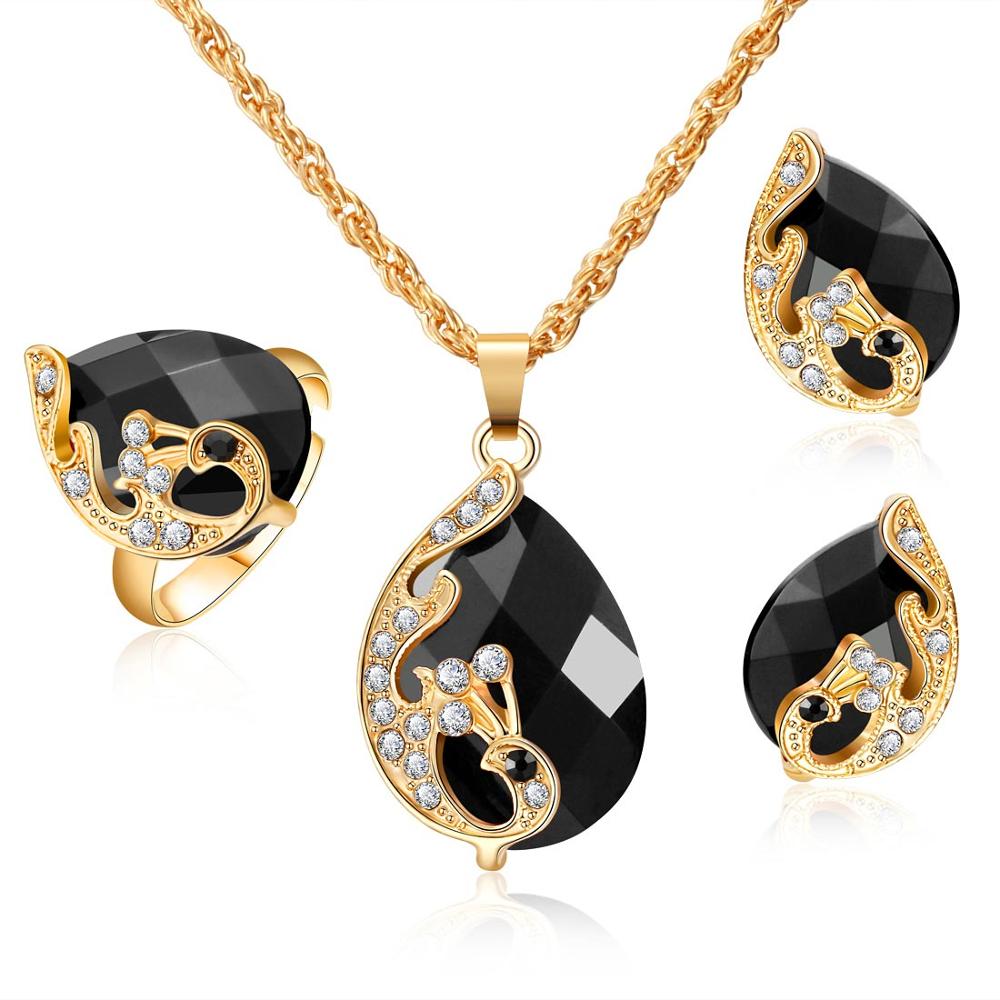 TRENDY jewelry sets bridal gold color,crystal - Orchid Unique